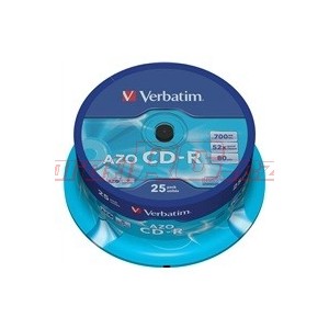 VERBATIM CD-R 25Pack Spindle/ Crystal/ DLP/ 52x/ 700MB